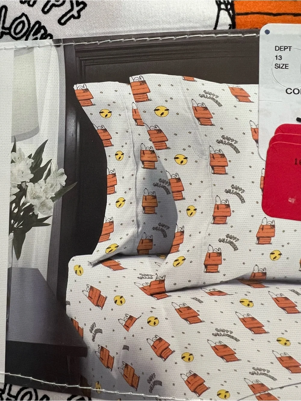 Berkshire Peanuts 'Happy Halloween' Sheet Set - White & Orange